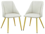 Dn01259 Side Chair, Set of 2, White Pu, Gaines