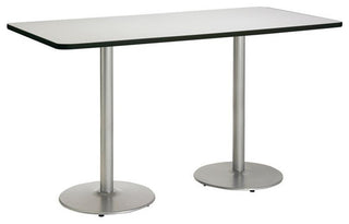 KFI Mode 42" x 84" Conference Table Linen Round Silver Base Bistro Height