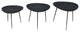 Reeves Contemporary Solid Acacia Wood Nesting End Tables (Set of 3) - Black