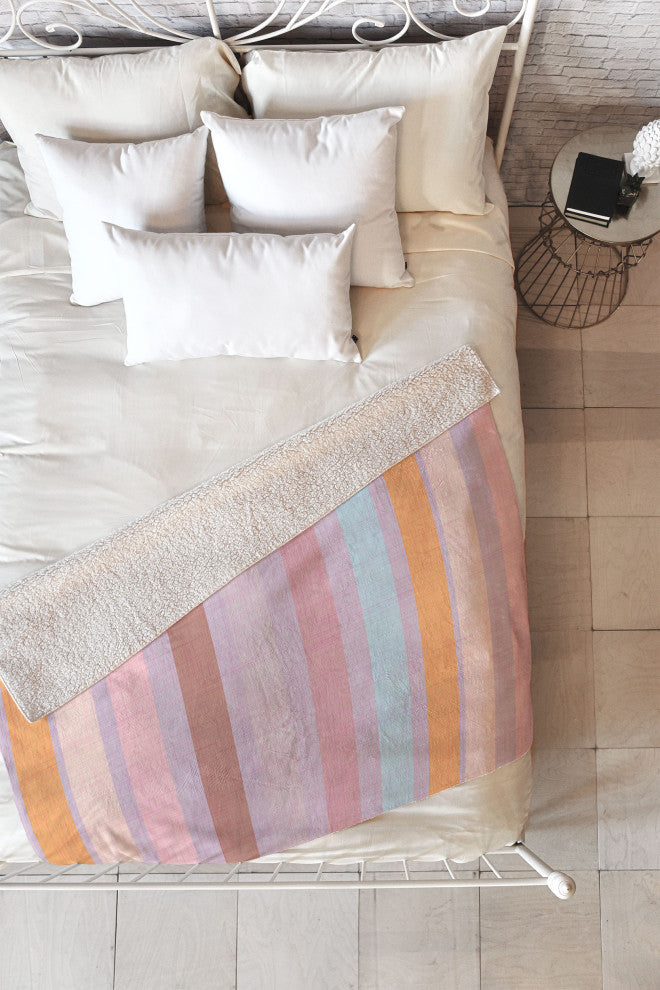 Mirimo Pastello Stripes Fleece Throw Blanket