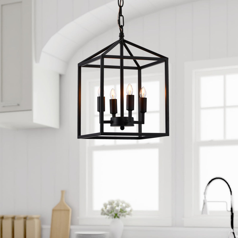 Lazzur Therain 4 Light 10" Matte Black Pendant