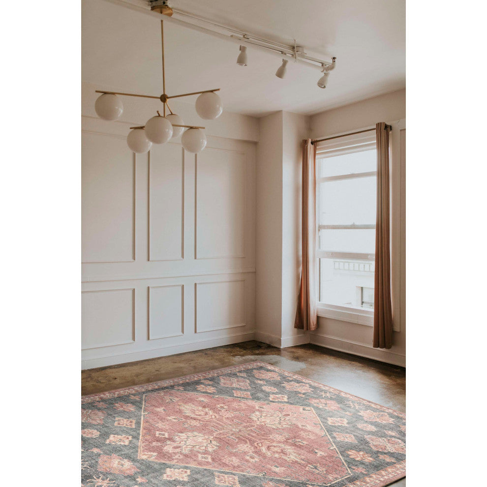 Avalon Diamond Area Rug - Red, 3'9"x5'6"