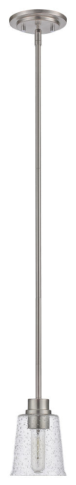 Zlite 464MP-BN 1-Light Mini Pendant, Clear Seedy