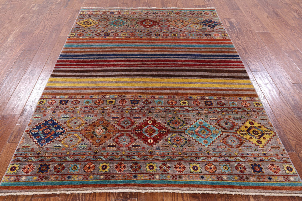 Super Kazak Khorjin Hand-Knotted Rug 5' 1" X 6' 8" Q7401