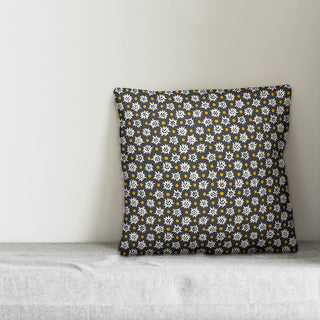 Abstract Snowflake Pattern, Gray Throw Pillow Cover, 16"x16"