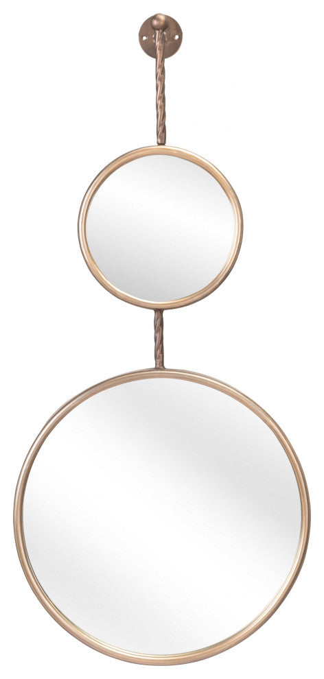 Two Part Gold Hanging Mirror