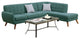 Benzara BM168752 Polyfiber 2 Pieces Sectional With 2 Pillows, Blue