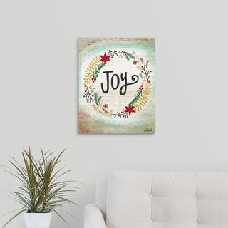 "Joy Wreath" Wrapped Canvas Art Print, 16"x20"x1.5"