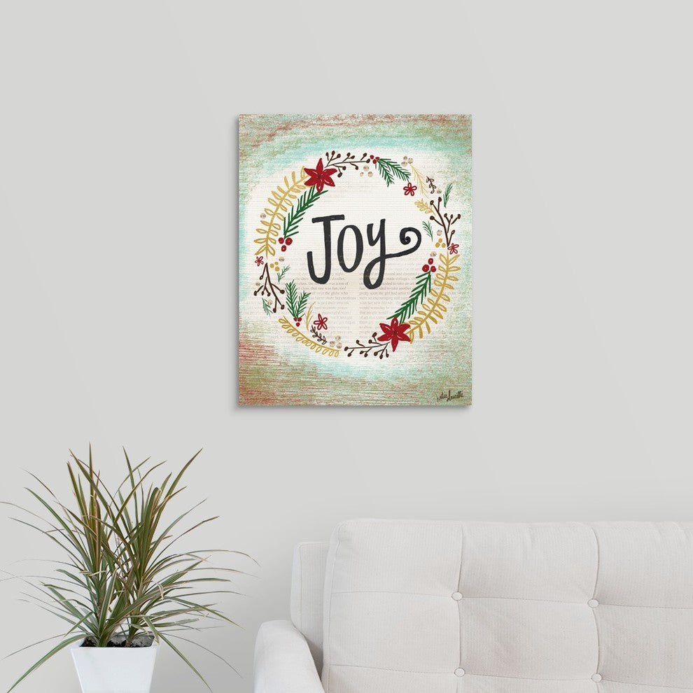 "Joy Wreath" Wrapped Canvas Art Print, 16"x20"x1.5"