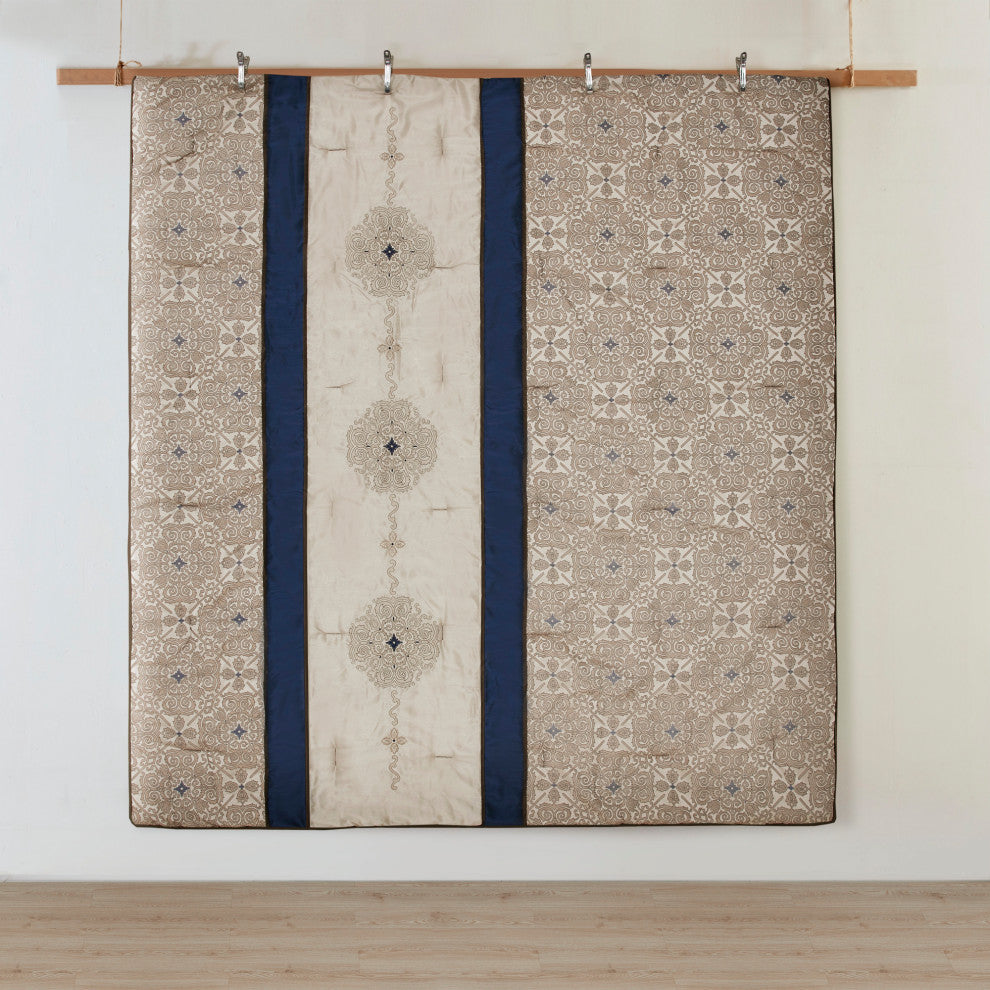 Madison Park Donovan 7 Piece Jacquard Comforter Set, Navy