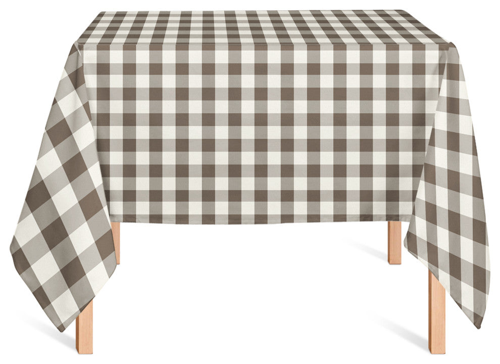 Brown Gingham Pattern 58x58 Tablecloth