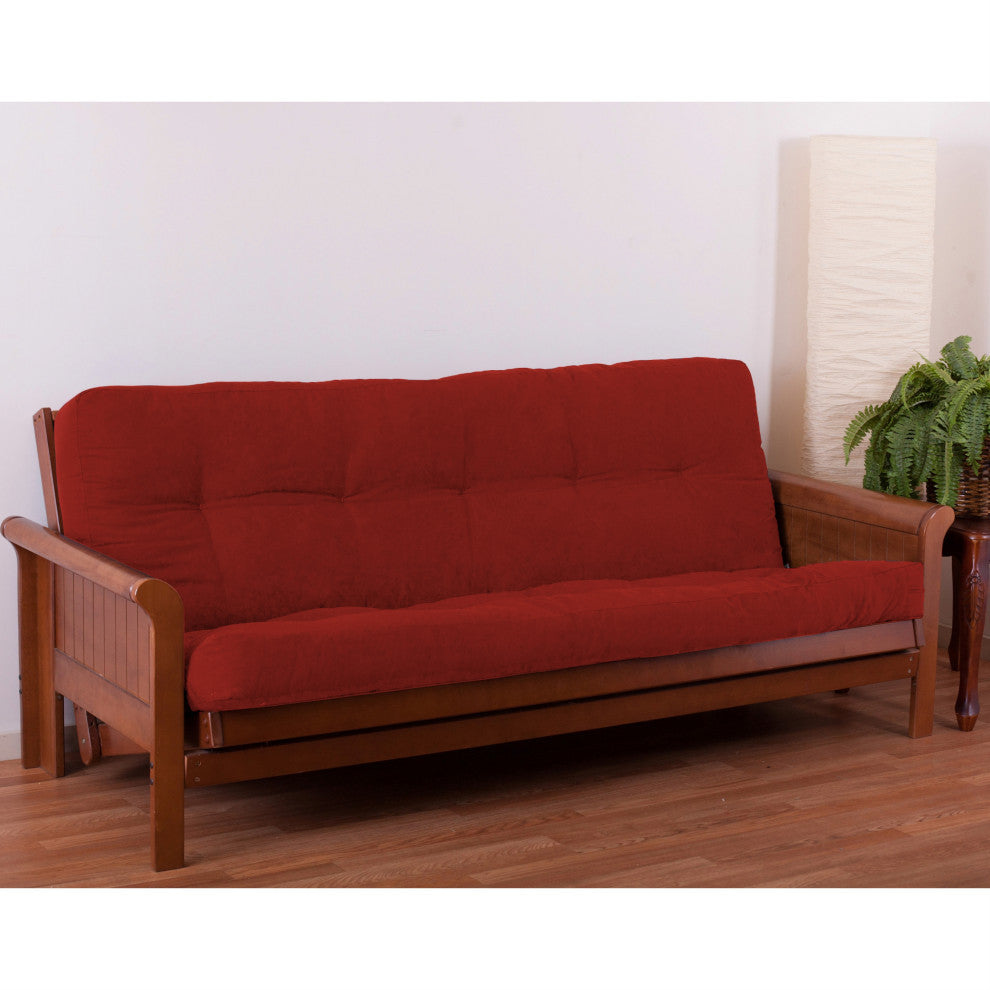 Blazing Needles Renewal 6" Twill Full Futon Mattress, Ruby Red