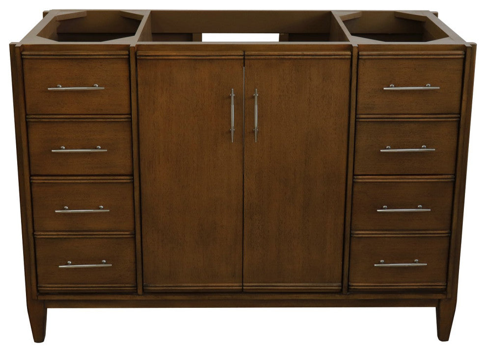 48" Single Sink Vanity, Walnut Finish - Cabinet Only