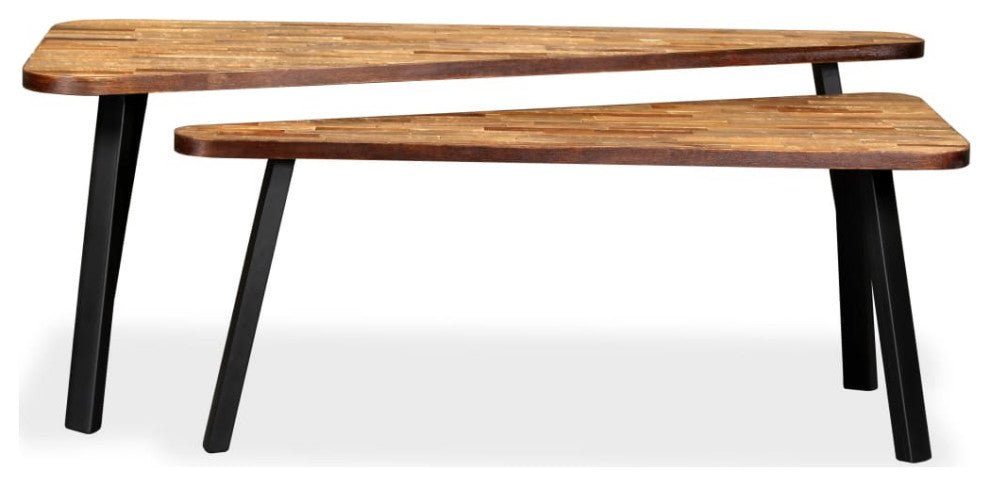 vidaXL Coffee Table Set 2 Pieces Reclaimed Teak
