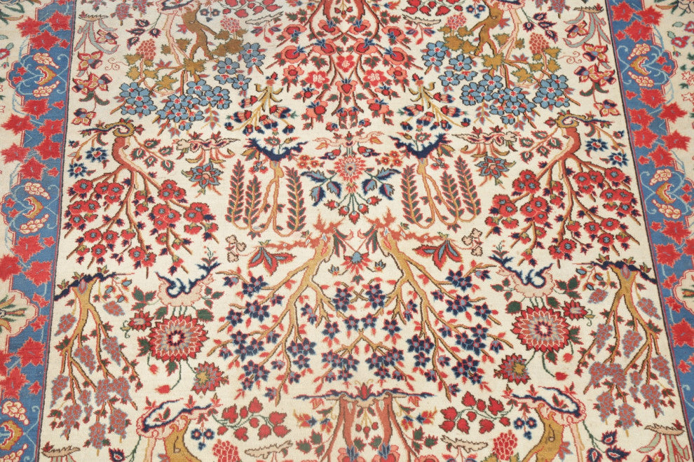 Consigned, Vintage Oriental Traditional Handmade Persian Area Rug, Beige, 8x11