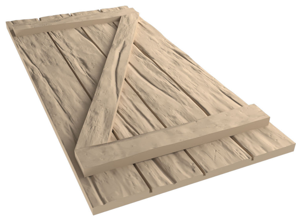 Rustic 4 Board Joined B-N-B Faux Wood Shutters, Riverwood, 22x26"