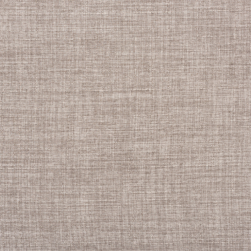 Woodard Light Grey Fabric Upholstered Antique Oak Wood Ottoman