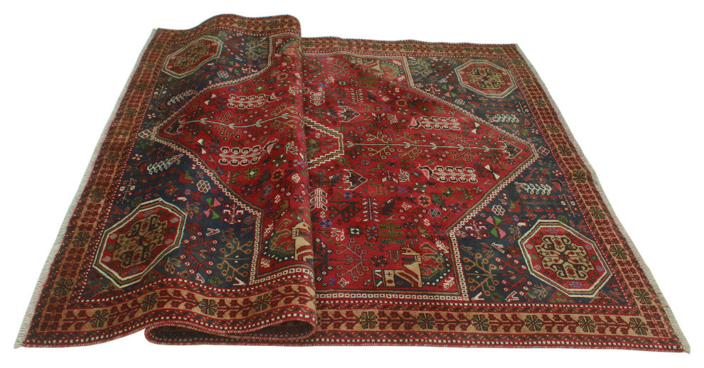 Fine Vintage Distressed Adusa Red Rug