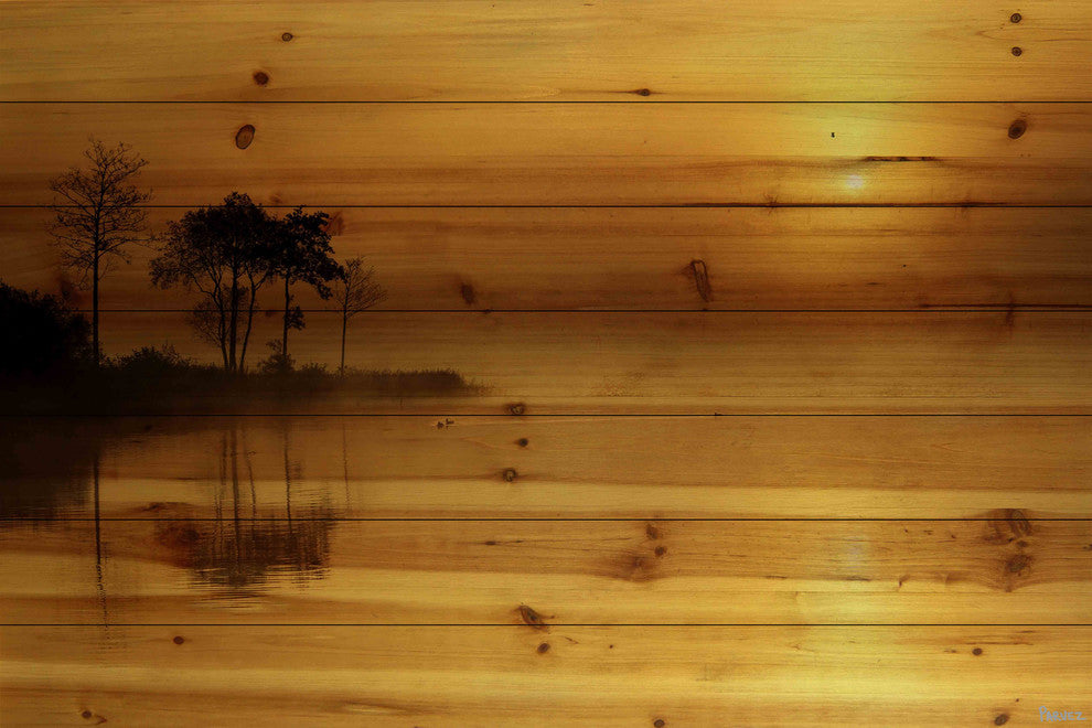 "Vaughan" UV Ink Print on Natural Pine Wood, 36"x24"