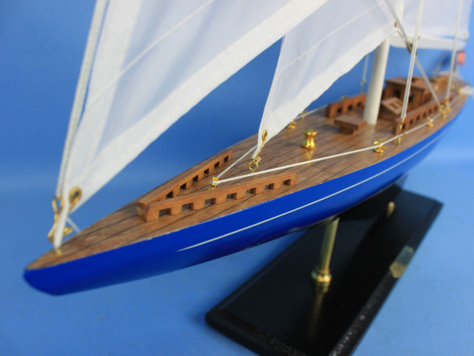 Wooden Velsheda Model Sailboat Decoration, 35"
