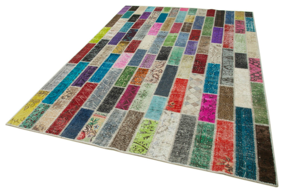 Rug N Carpet - Handmade Oriental 6' 7" x 10' 1" Decorative Patchwork Area Rug