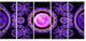 Purple Psychedelic Relaxing Art, Abstract Canvas Art Print, 60"x28", 5 Panels