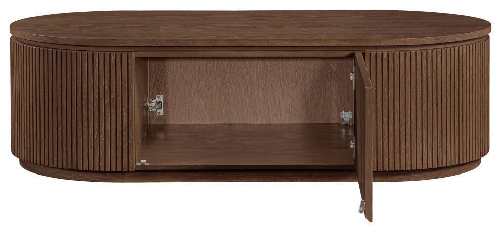Moana Wood Storage Coffee Table, Brown, 52" W X 26" D