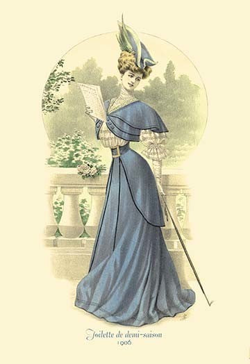 Toilette de Demi-Saison: Lady in Blue- Fine Art Giclee Print 24" x 36"