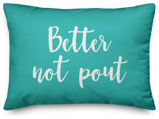 Better Not Pout, Teal 14x20 Lumbar Pillow