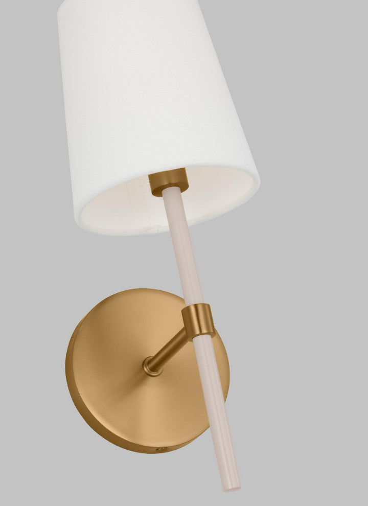 Monroe 1-Light Indoor Wall Small Single Sconce, Burnished Brass Gold