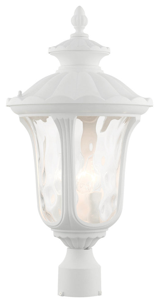 Textured White Traditional, Victorian, Sculptural, Outdoor Post Top Lantern