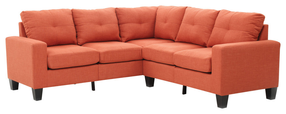 Kidd Sectional, Orange Twill Fabric