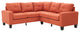 Kidd Sectional, Orange Twill Fabric