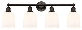 Edison-Bella 4-Light 33" Bath Vanity Light, Oil Rubbed Bronze, Gloss White