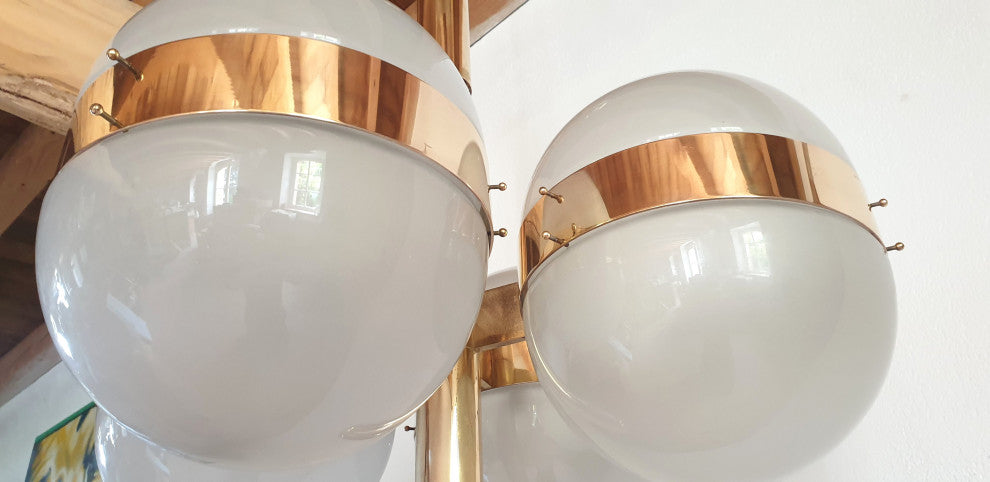 Large Mid-Century Modern "Tetraclio" Chandelier