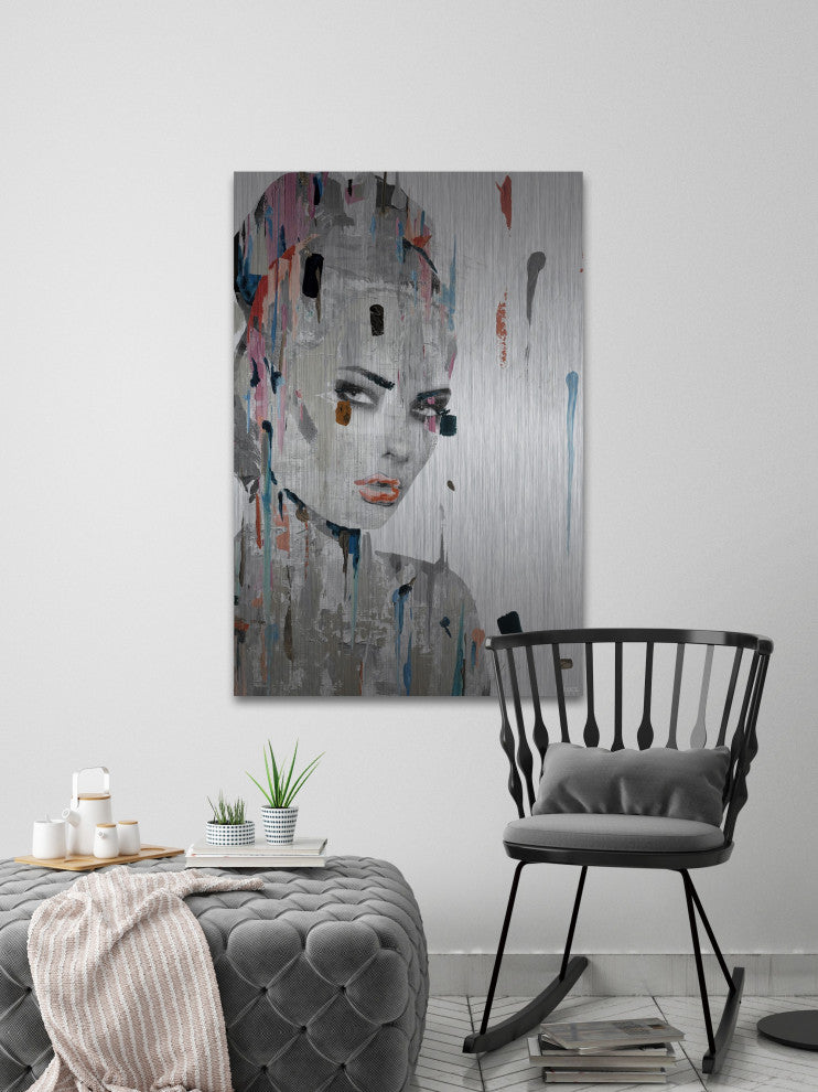 "Beauty Stare Down" Painting Print on Brushed Aluminum, 40"x60"