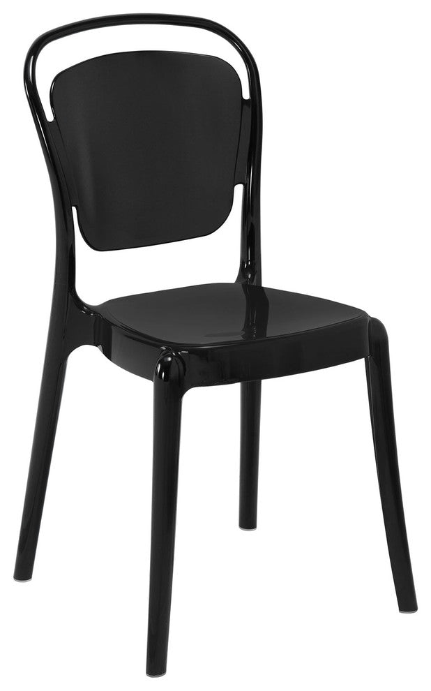Modern Contemporary Kitchen Dining Side Chair Black, Outdoor or Indoor
