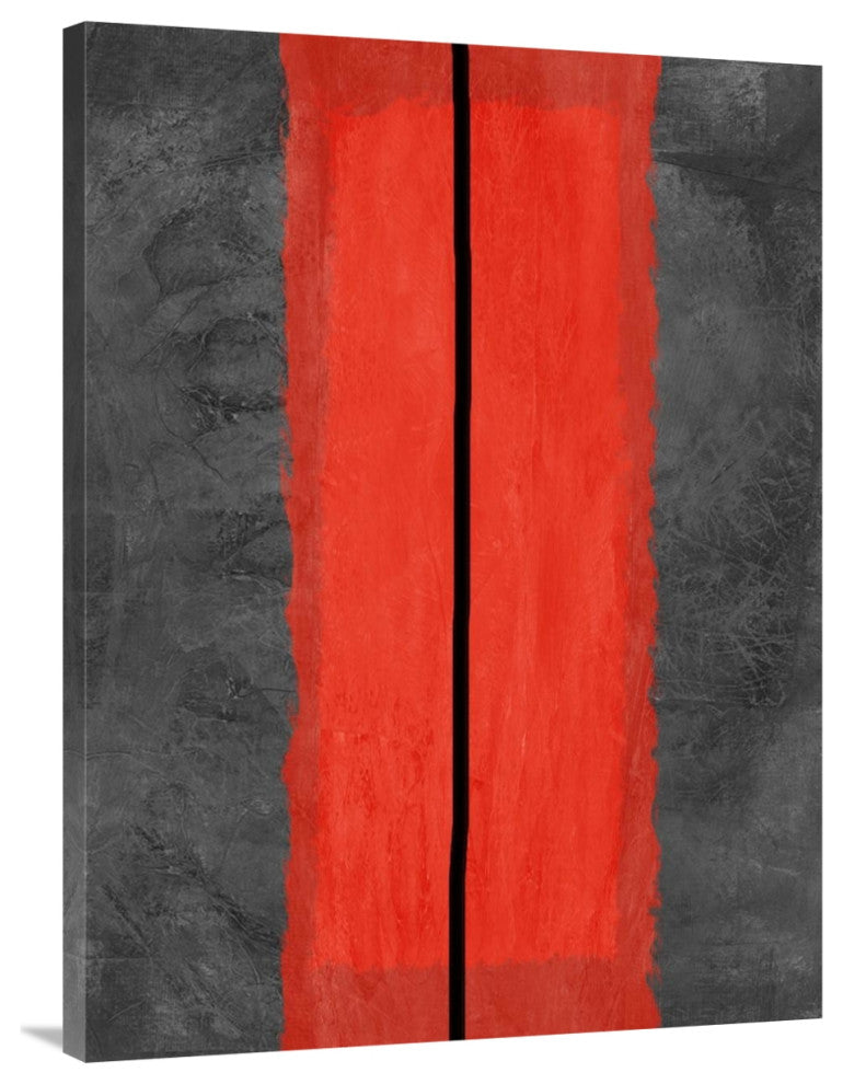 "Grey And Red Abstract 5" Fine Art Print