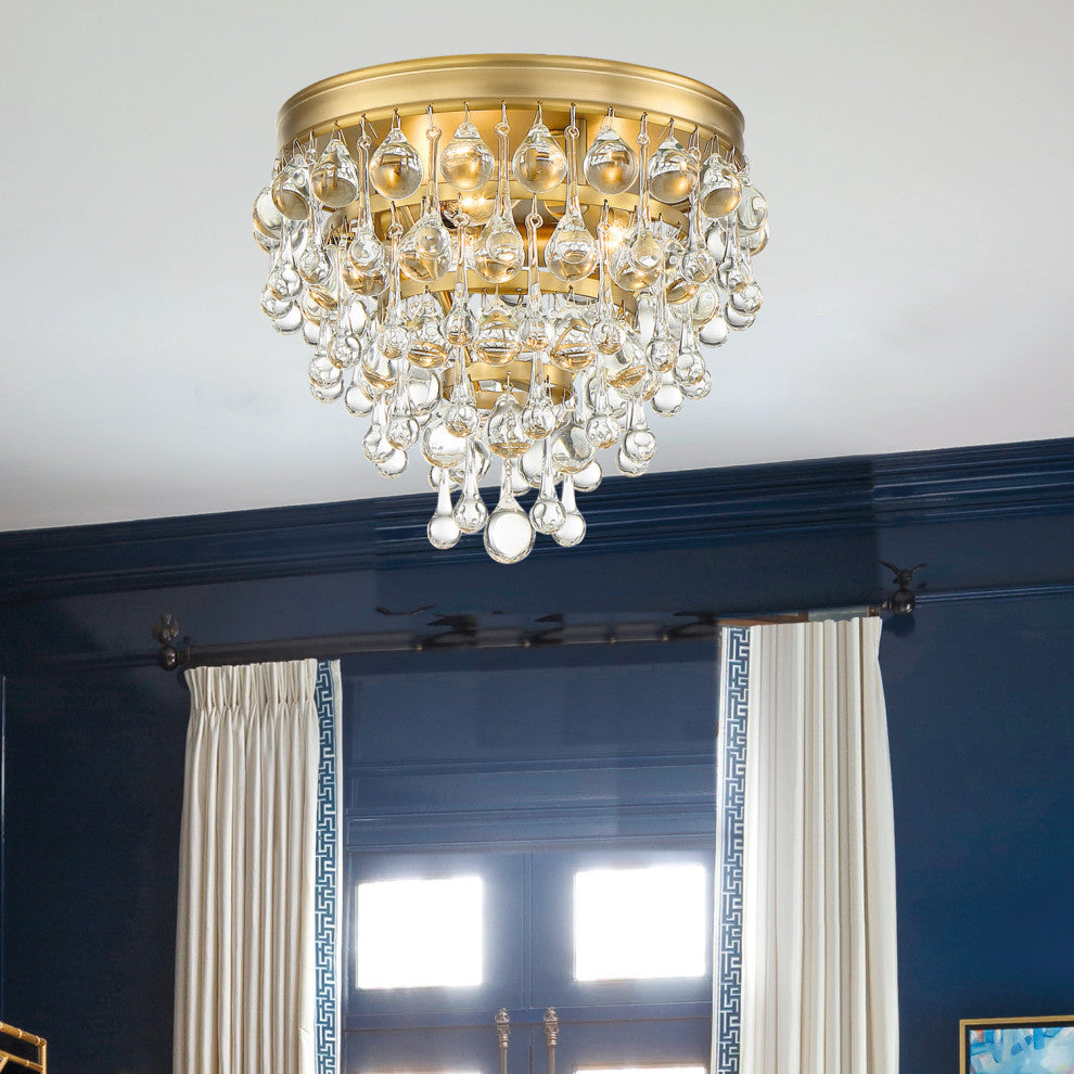 Crystorama Lighting Group 135 Calypso 3 Light 11"W Flush Mount - Vibrant Bronze