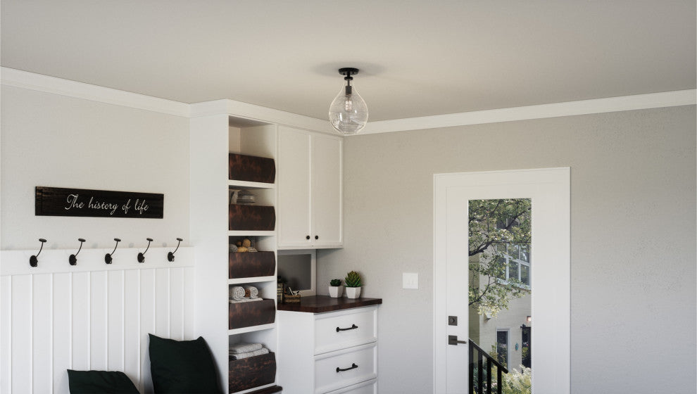 Quoizel QSF4019 Genie 9"W Semi-Flush Ceiling Fixture - Old Bronze