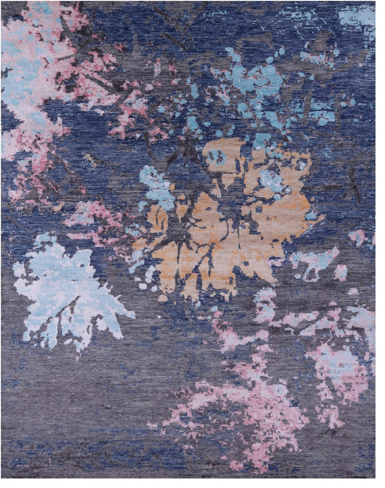 8' 0" X 10' 2" Wool & Silk Modern Handmade Rug - Q15804