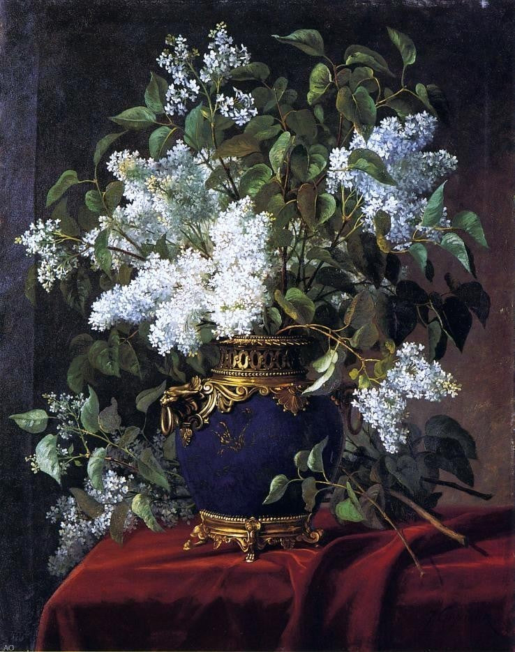 Jean Capeinick White Lilacs, Gallery Wrapped Canvas Print, 20"x25"