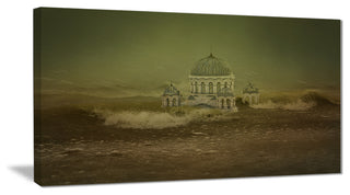 "Covered Old City" Landscape Digital Art Canvas Print