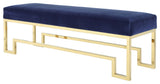 Laurence Bench, Gold and Navy, High Polish Gold