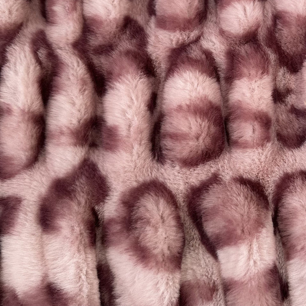 Plutus Pink Leopard Faux Fur Luxury Throw Pillow, Pink, 20" x 30" Queen