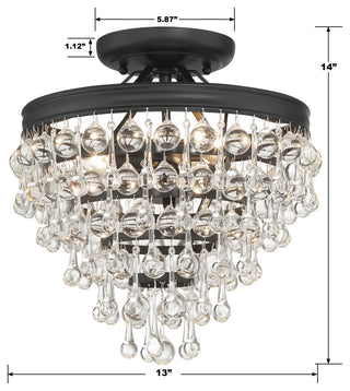 CRYSTORAMA Calypso 3 Light Matte Black Ceiling Mount