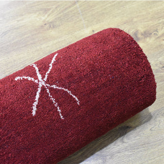 HAND KNOTTED LOOM SILK ECO-FRIENDLY RUGS-9'x12',Rectangle,Red White,Contemporary
