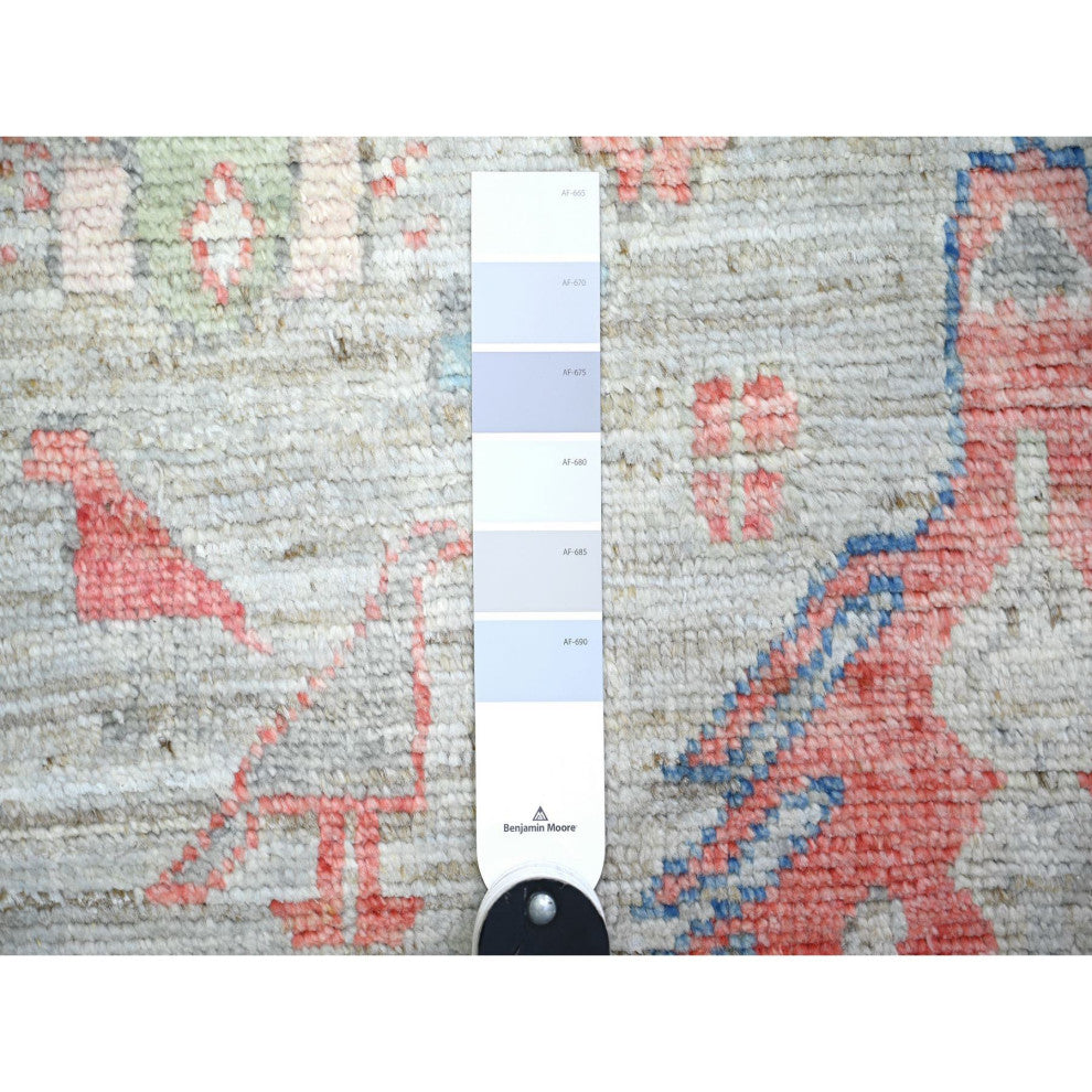 Cloud Blue Wool Hand Knotted Anatolian Village Inspired Oriental Rug 4'x6'