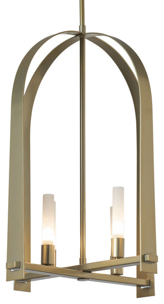 Triomphe 4-Light Pendant Frosted Glass, Modern Brass