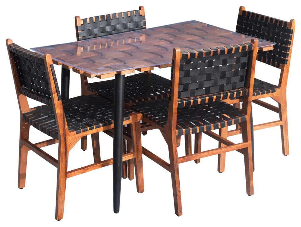 Waverly Dining Table, Honey Gold/Black